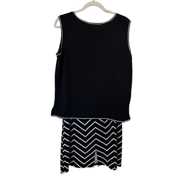 Talbots Black 3 Piece Skirt Outfit Suit Sleeveless Top & Cardigan Sweater Large - Picture 3 of 11